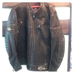 Leather bomber style black Harley-Davidson jacket